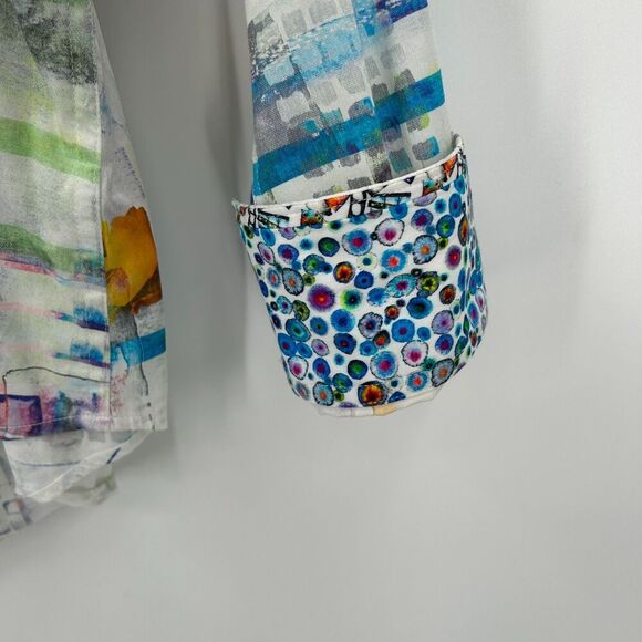 ROBERT GRAHAM Stagecoach Abstract White Blue Long Sleeve Button Up Shirt Size XL - Picture 6 of 8
